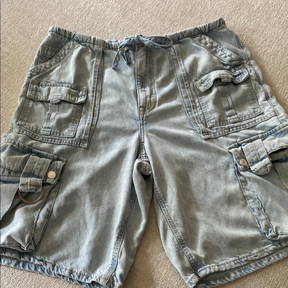 Free People Blue utility shorts!